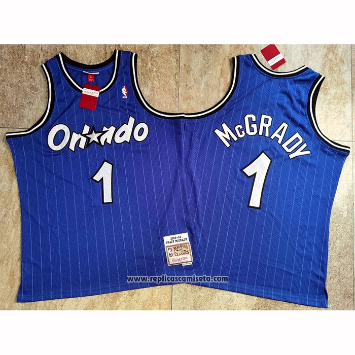 Camiseta Orlando Magic Tracy McGrady #1 Mitchell & Ness 2003-04 Azul